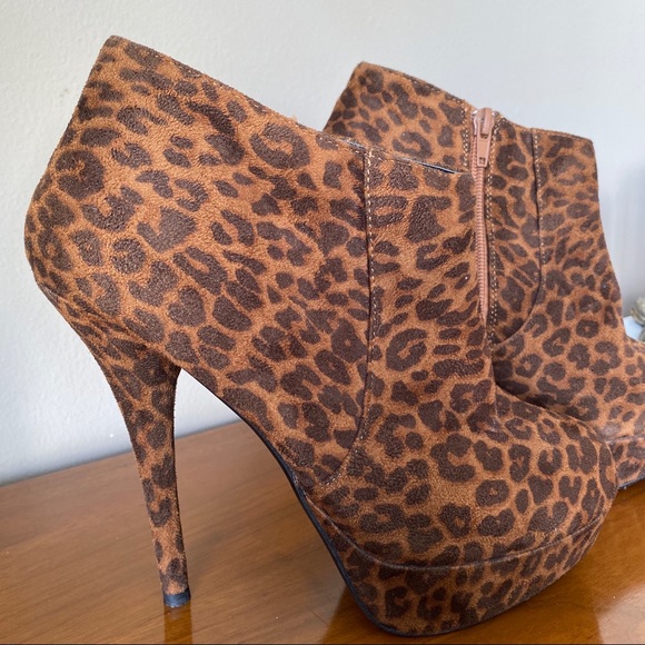 Forever 21 Cheetah Platform High Heel Booties - Picture 2 of 5